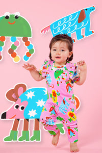 Gorman NZ - Buggy Boo Baby Frill Overalls - pink