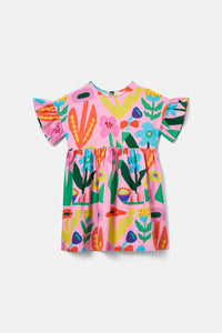 Gorman NZ - Bold Floral Kids Dress - pink
