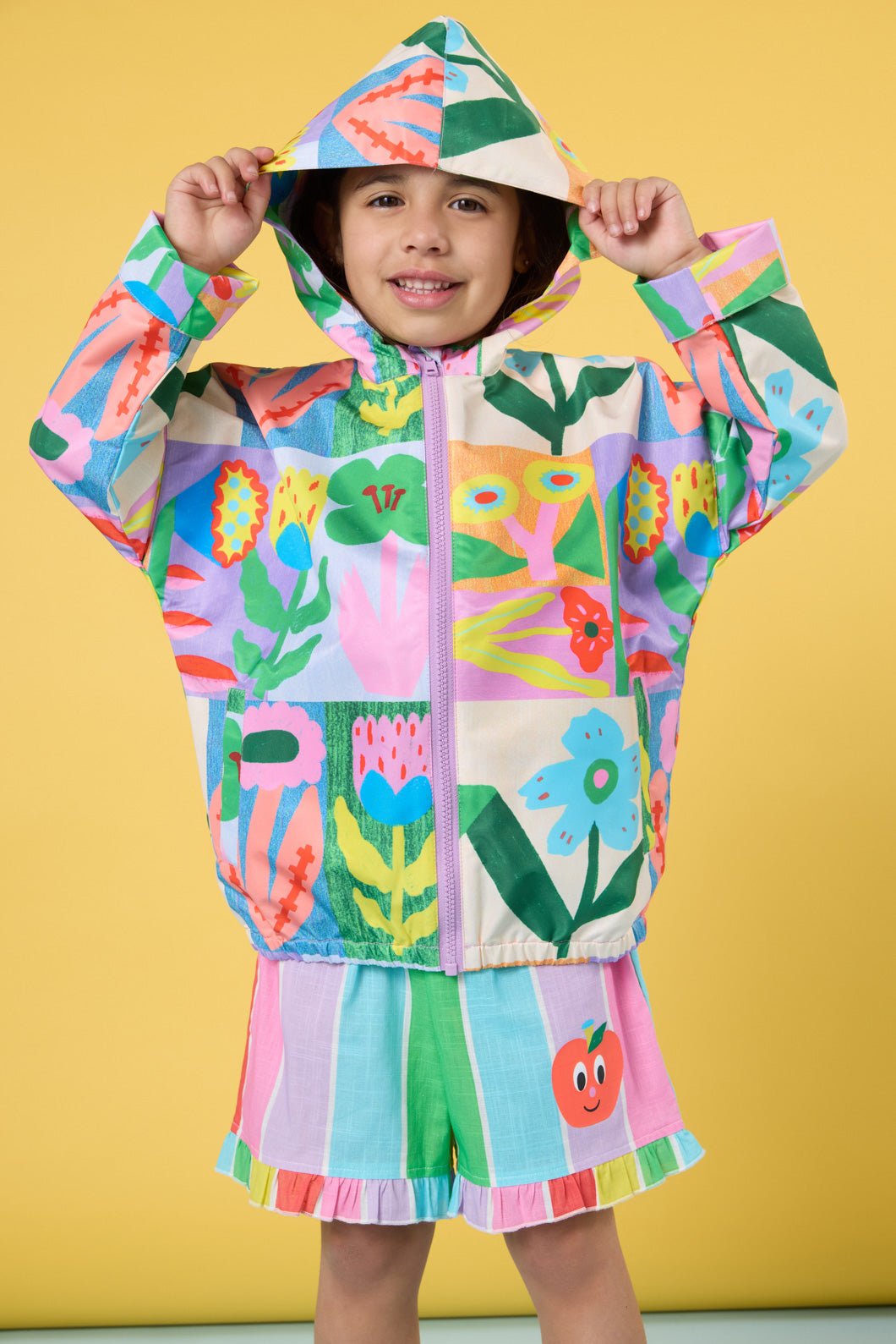 Floral Patchy Kids Raincoat