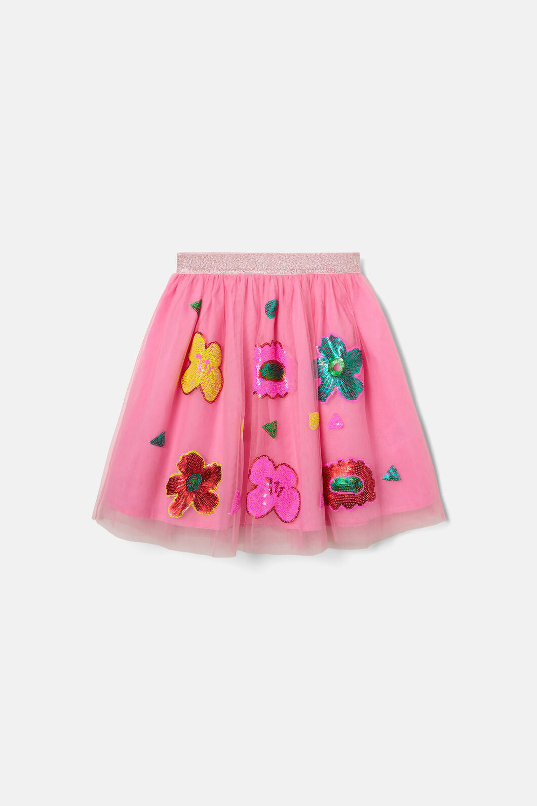Gorman NZ - Bold Floral Kids Sequins Skirt - pink