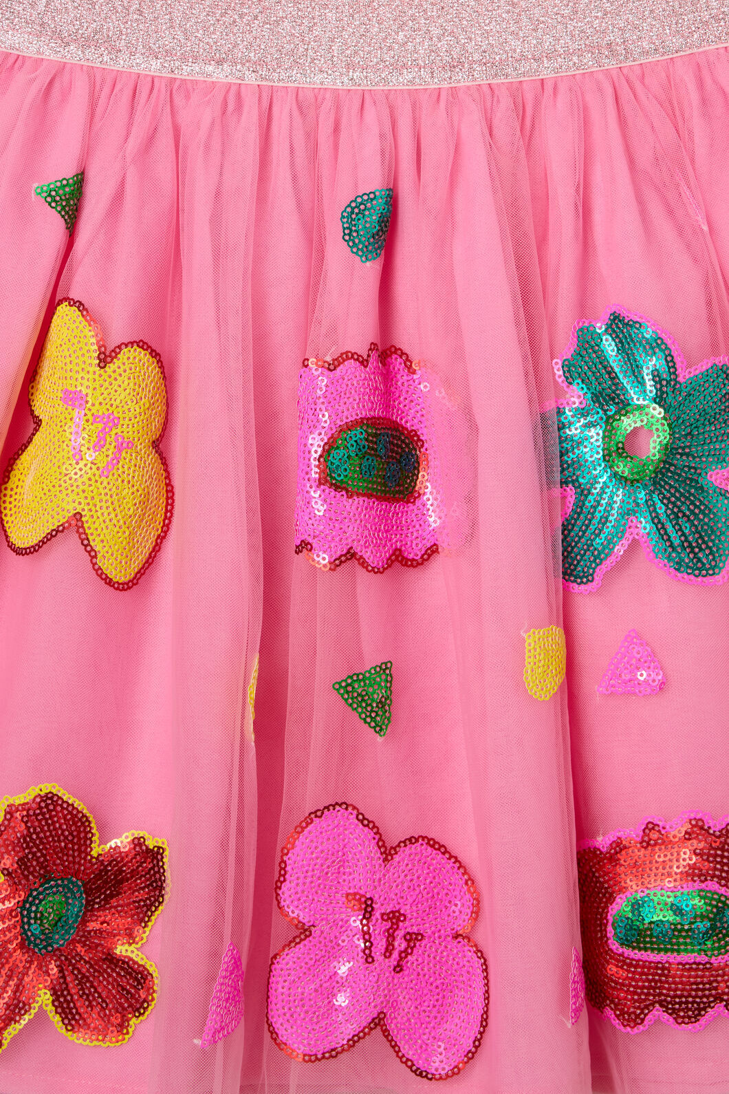 Gorman NZ - Bold Floral Kids Sequins Skirt - pink