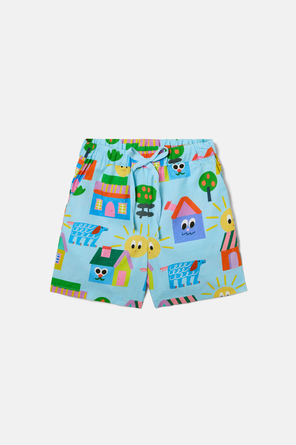 Gorman NZ - Little Huts Kids Shorts - blue