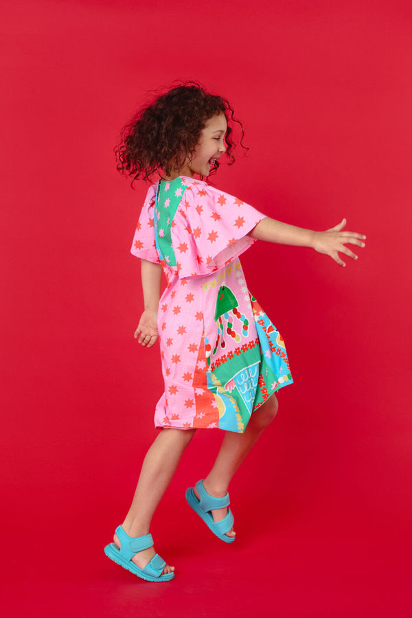 Gorman NZ - Buggy Grid Kids Frill Dress - multi