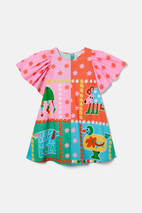 Gorman NZ - Buggy Grid Kids Frill Dress - multi
