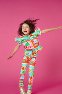 Gorman NZ - Buggy Grid Kids Frill Tee - multi
