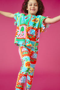 Gorman NZ - Buggy Grid Kids Frill Tee - multi