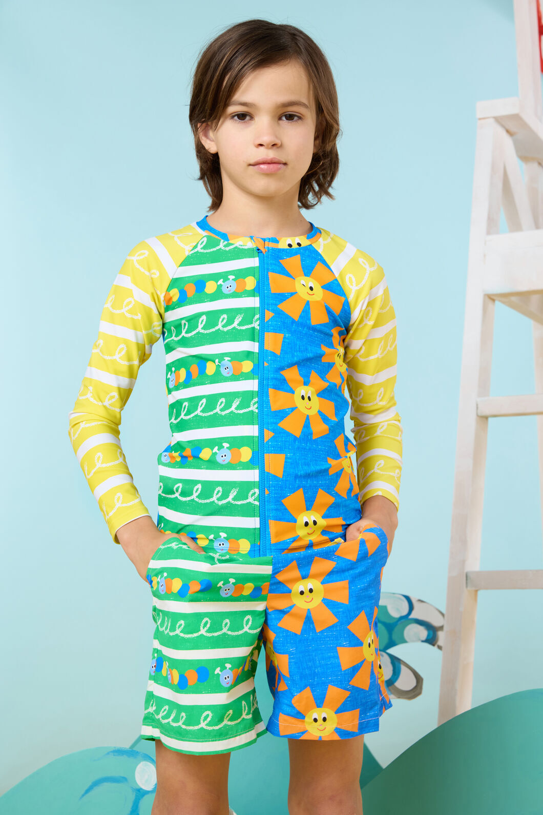 Gorman NZ - Mix Match Kids Swim Zip Top - multi