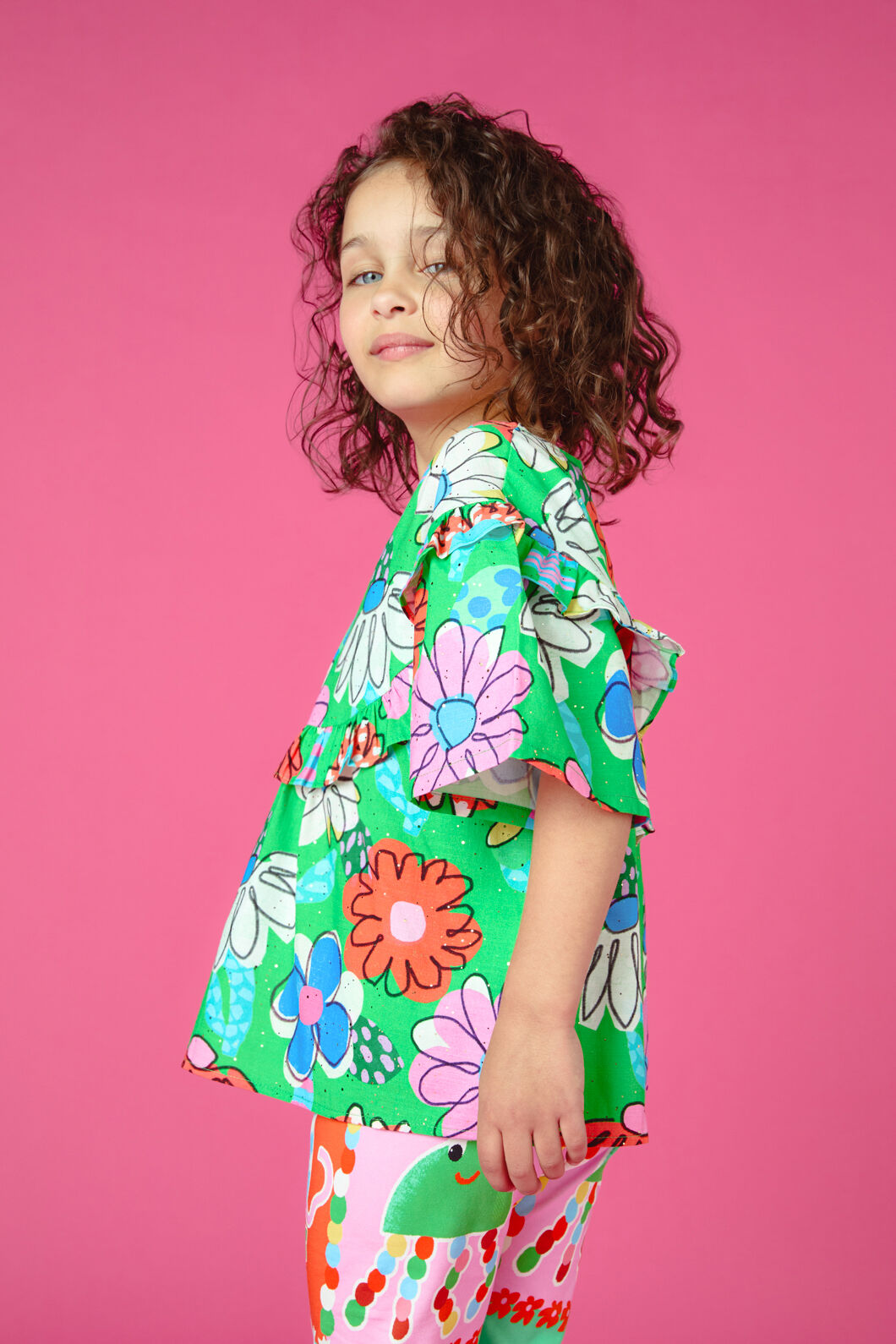 Gorman NZ - Cut Out Floral Kids Top - green