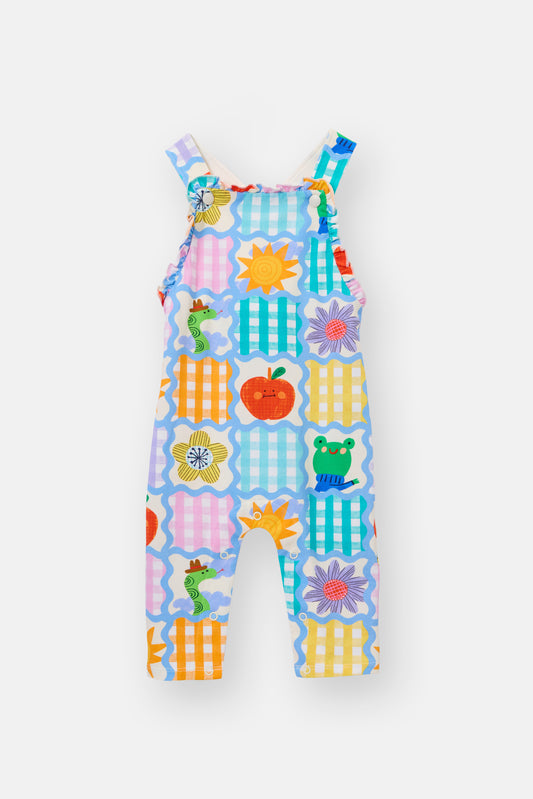 Jumble Check Baby Overalls