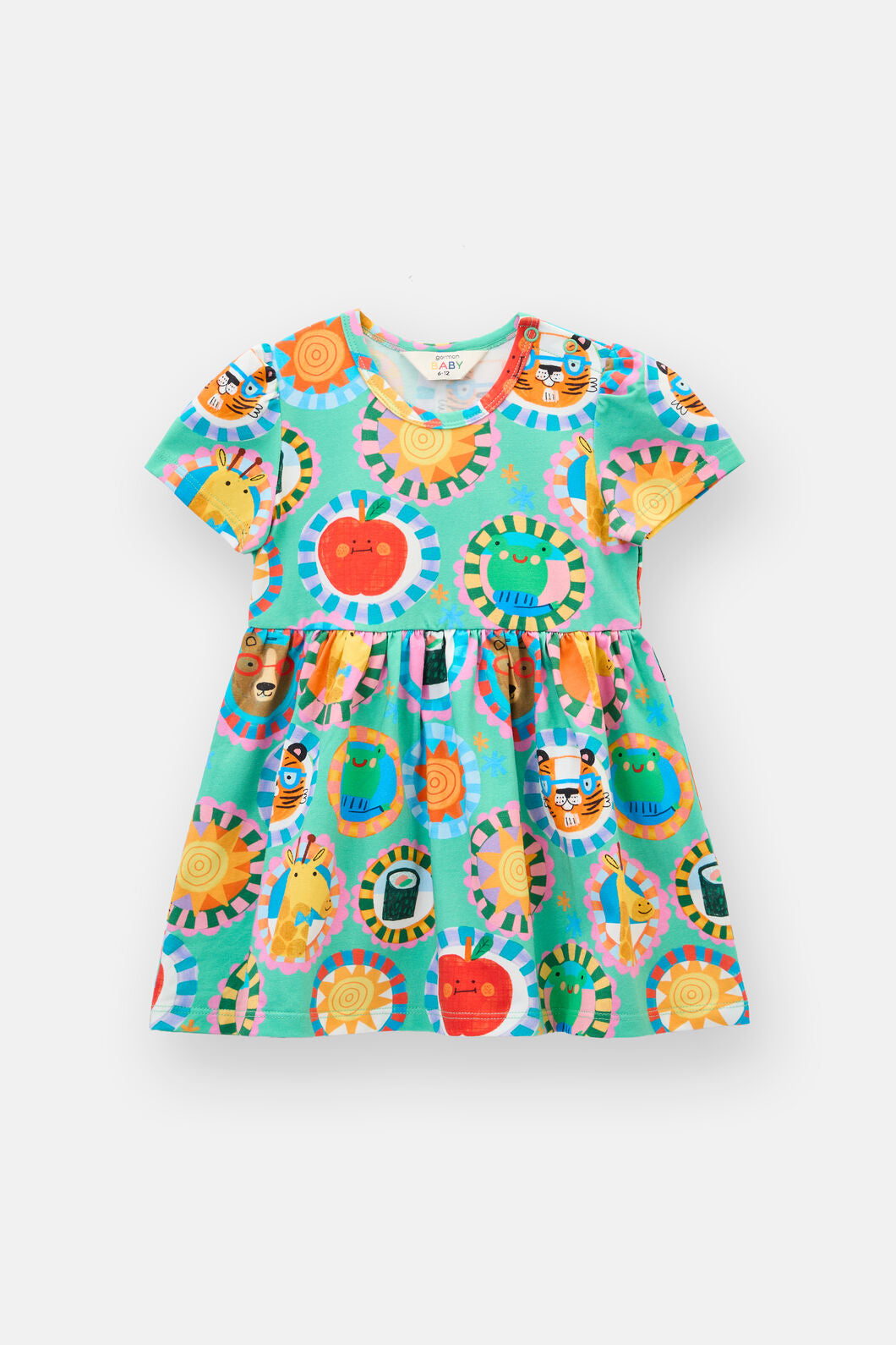 Gorman NZ - Animal Stamp Baby Dress - green