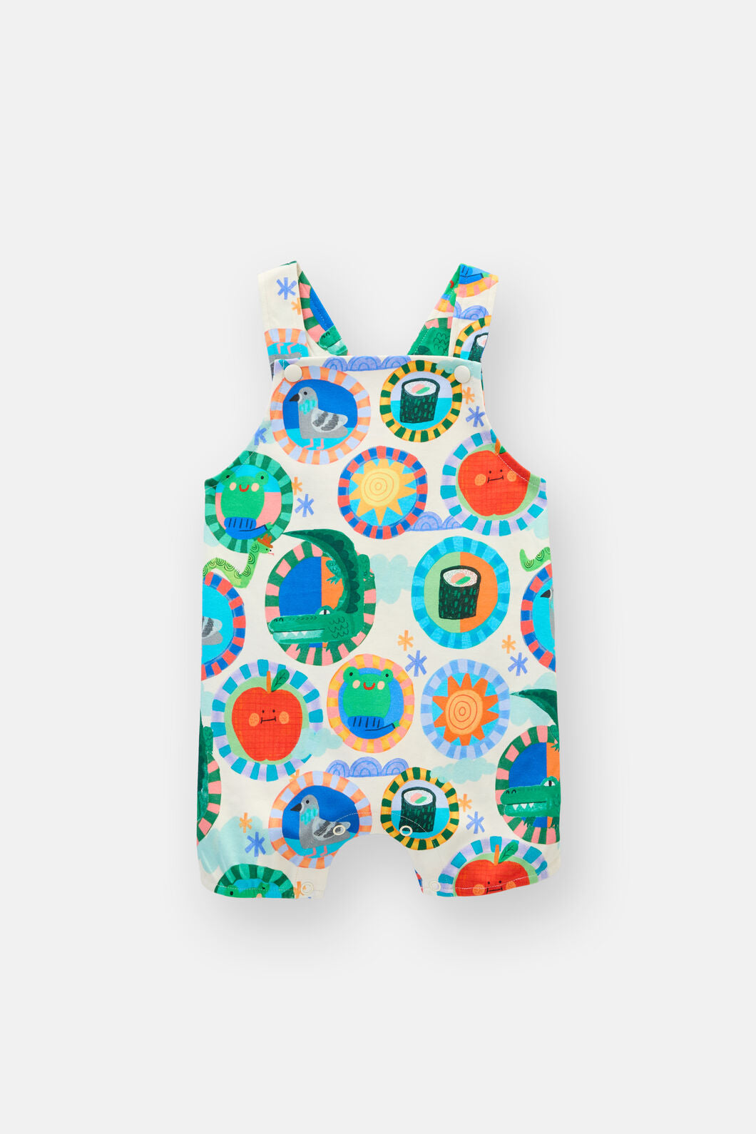 Gorman NZ - Animal Stamp Baby Overalls - cream