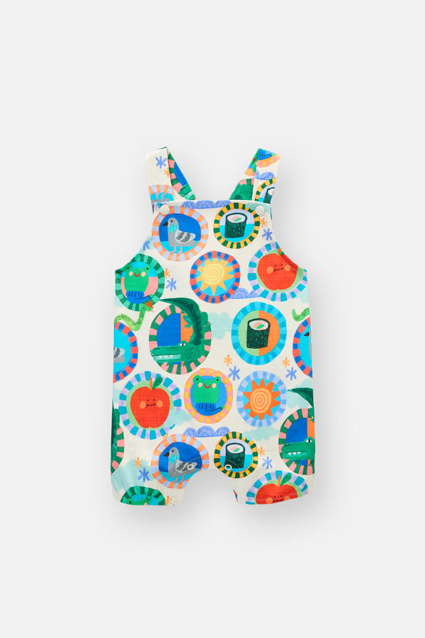 Gorman NZ - Animal Stamp Baby Overalls - cream