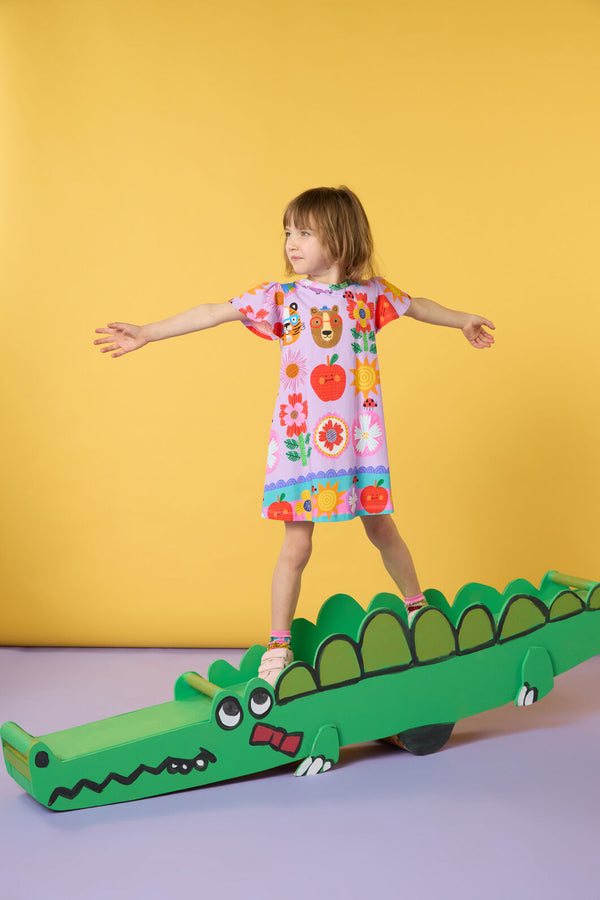 Gorman NZ - Lauren Kids Border Dress - lilac