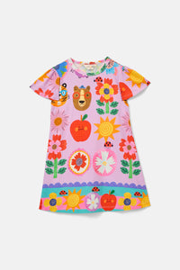 Gorman NZ - Lauren Kids Border Dress - lilac