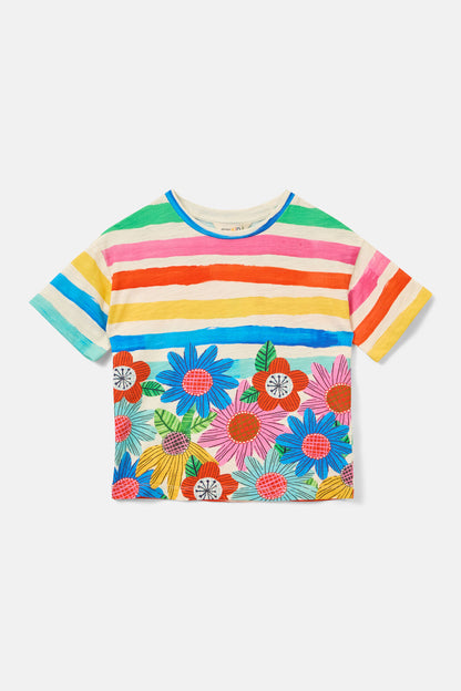 Gorman NZ - Floral Stripe Kids SS Tee - multi
