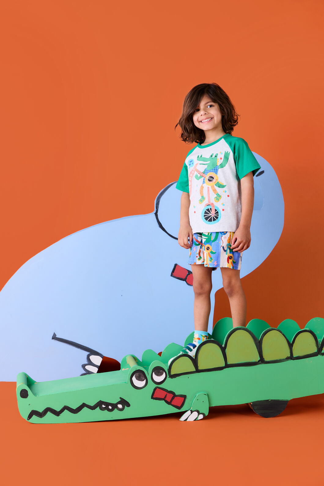 Gorman NZ - Party Croc Kids SS Raglan Tee - multi