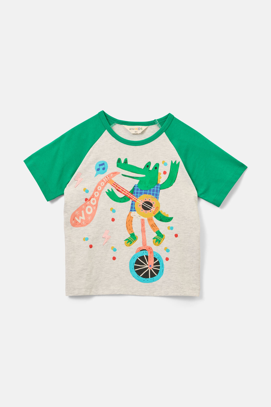 Gorman NZ - Party Croc Kids SS Raglan Tee - multi