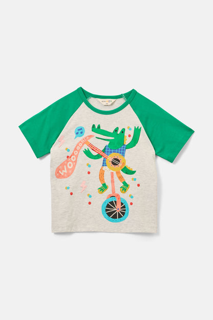 Gorman NZ - Party Croc Kids SS Raglan Tee - multi