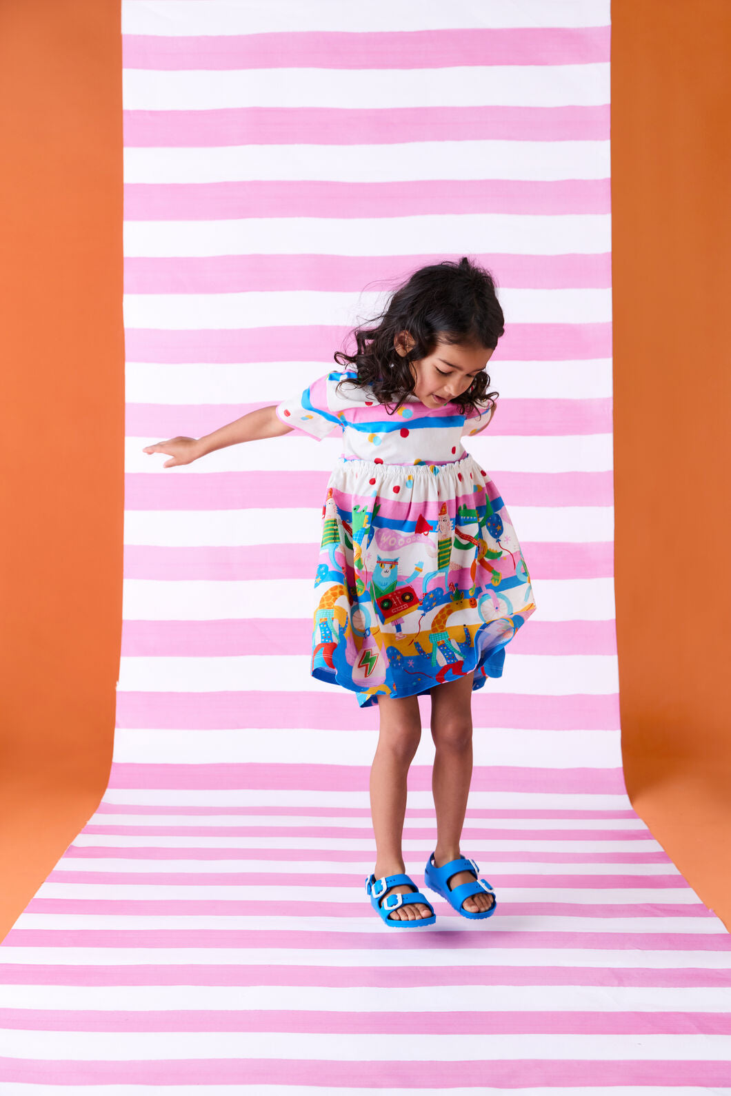 Gorman NZ - Party Stripe Kids Dress - multi