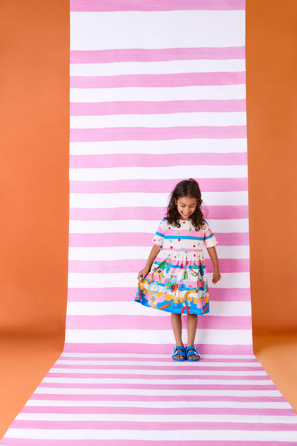 Gorman NZ - Party Stripe Kids Dress - multi