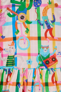 Gorman NZ - Lets Go Check Kids Frill Top - multi