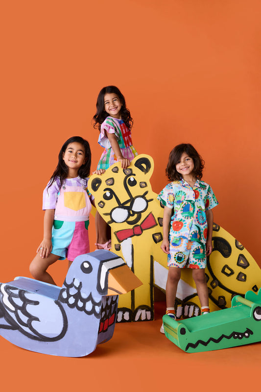 Gorman NZ - Animal Stamp Kids Shirt - cream