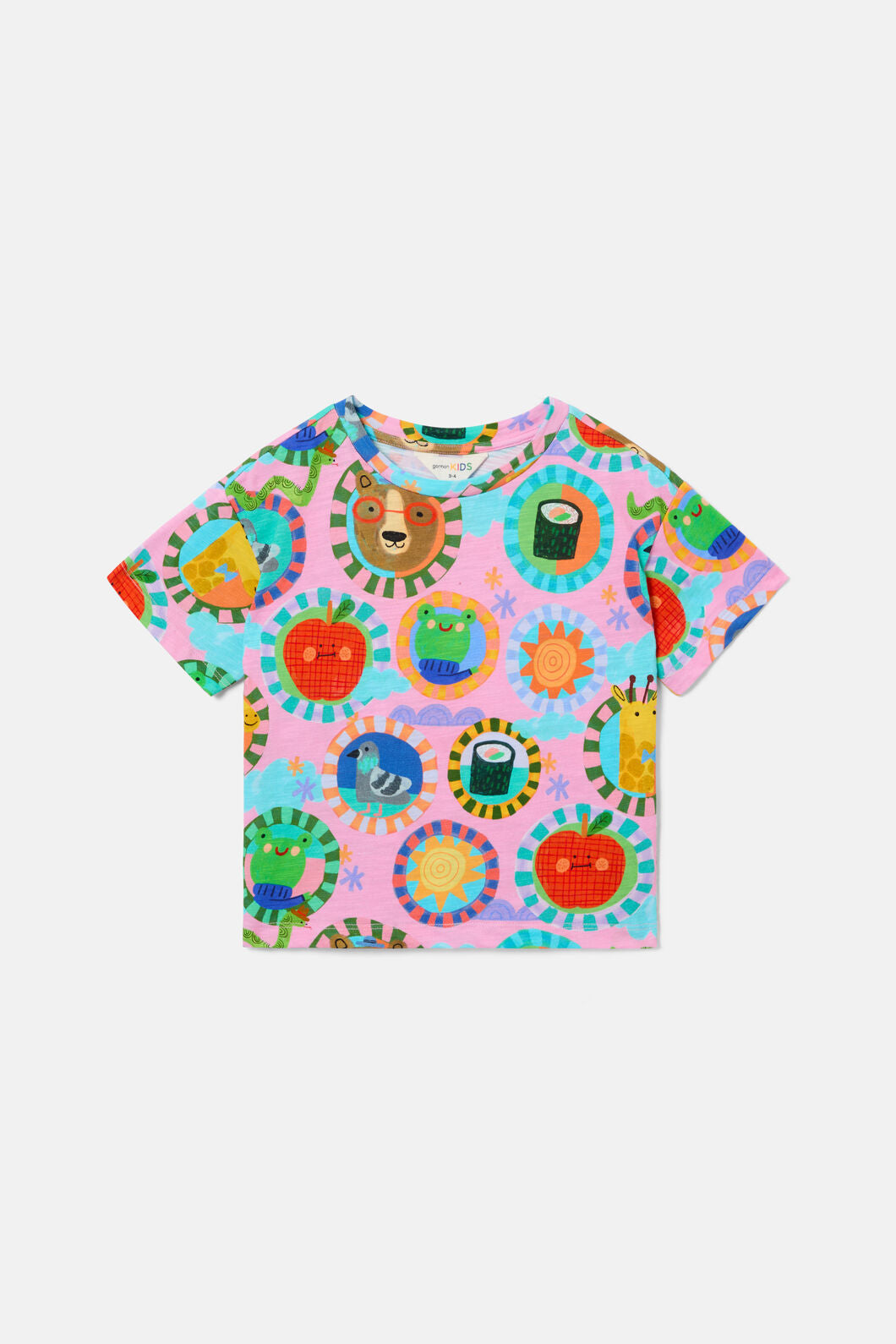 Gorman NZ - Animal Stamp Kids SS Tee - pink