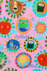 Gorman NZ - Animal Stamp Kids SS Tee - pink