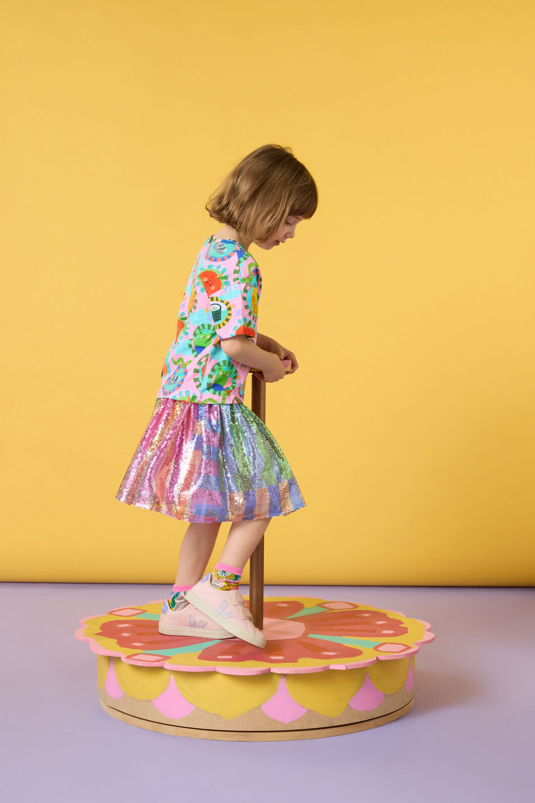 Gorman NZ - Stripe Mix Kids Sequins Skirt - multi