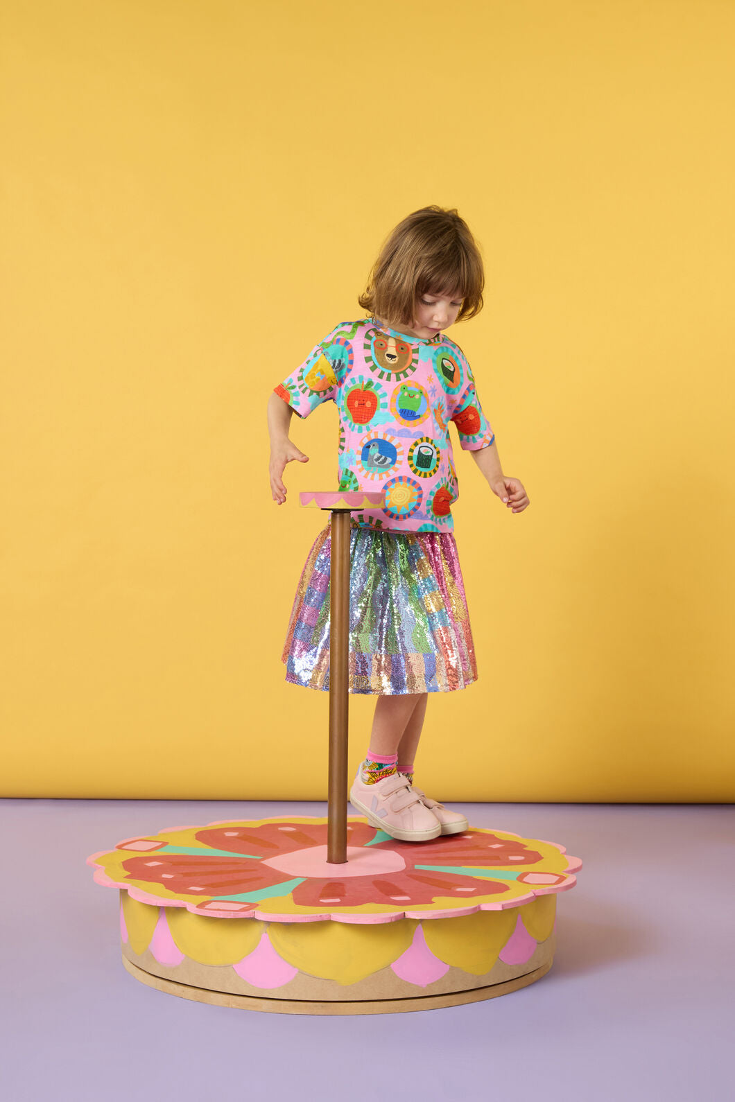 Gorman NZ - Stripe Mix Kids Sequins Skirt - multi