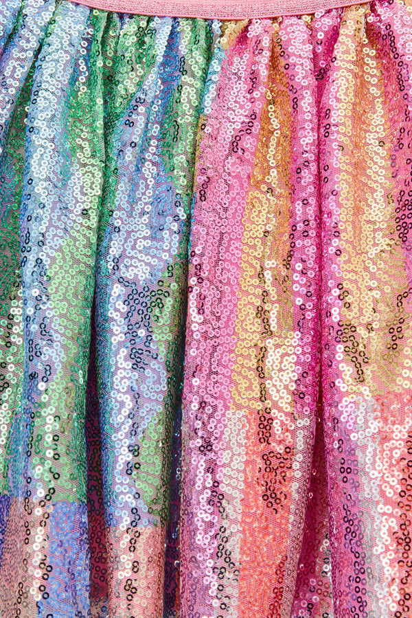 Gorman NZ - Stripe Mix Kids Sequins Skirt - multi