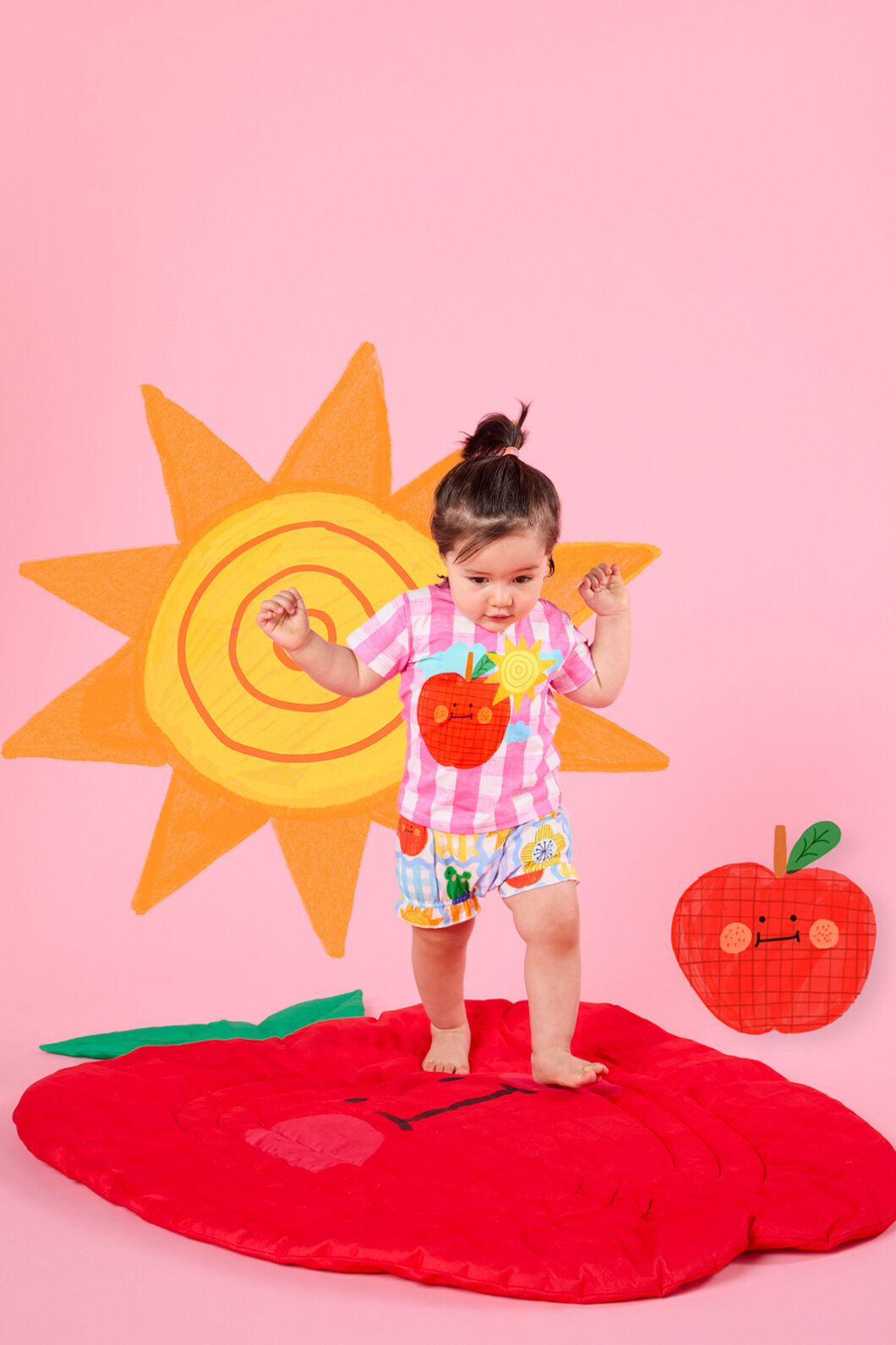 Gorman NZ - Apple Check Baby SS Tee - pink