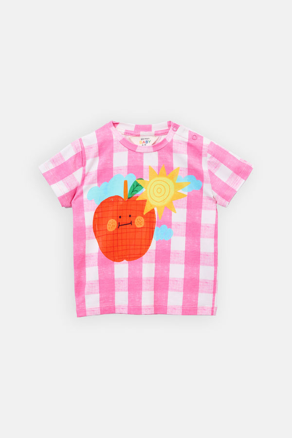 Gorman NZ - Apple Check Baby SS Tee - pink