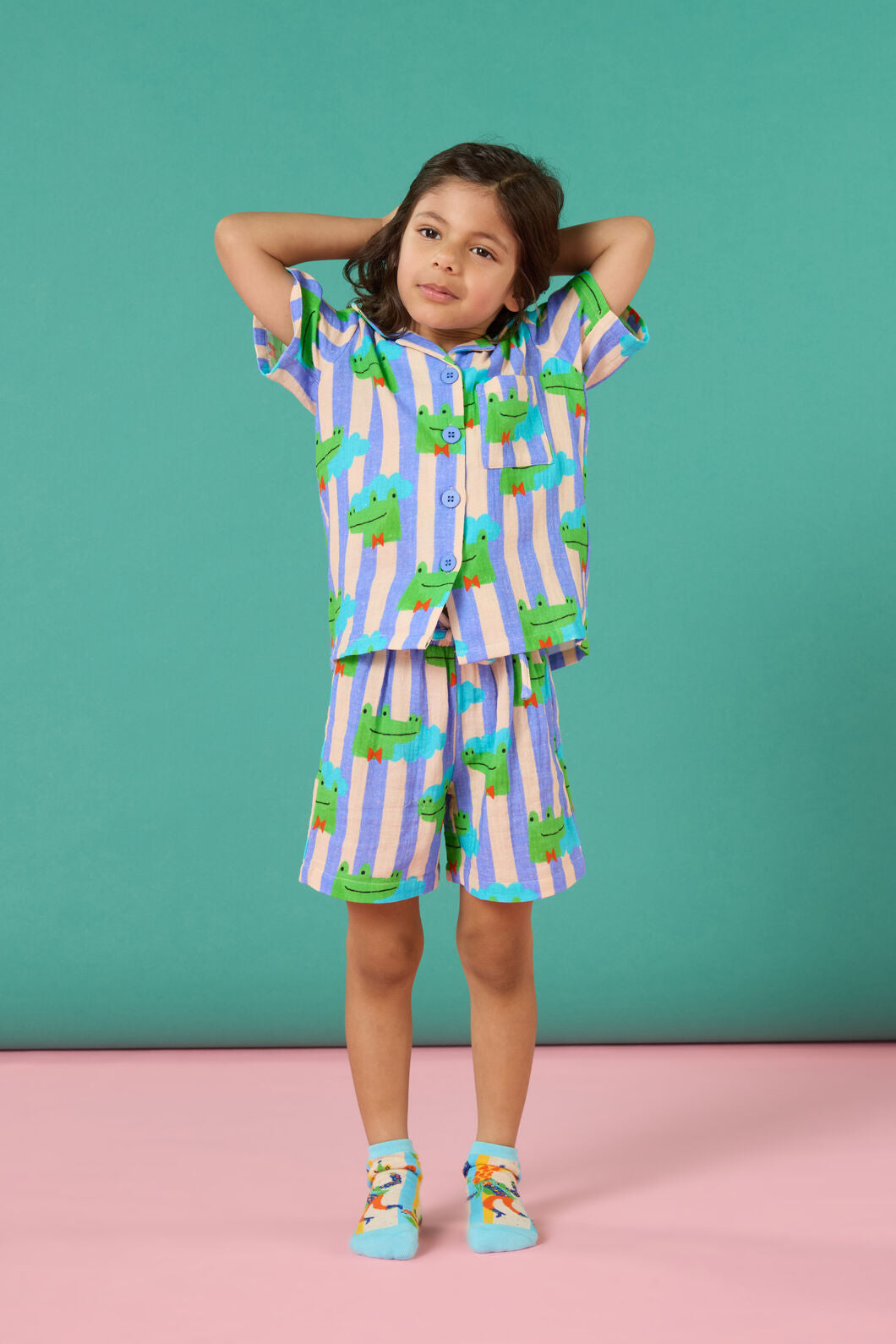 Gorman NZ - Croc Stripe Kids Pyjama Set - multi