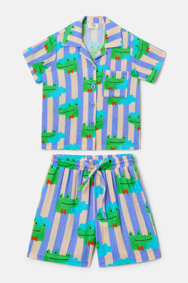 Gorman NZ - Croc Stripe Kids Pyjama Set - multi