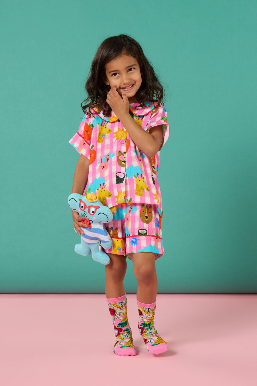 Gorman NZ - Happy Guys Gingham KidsPyjama - pink
