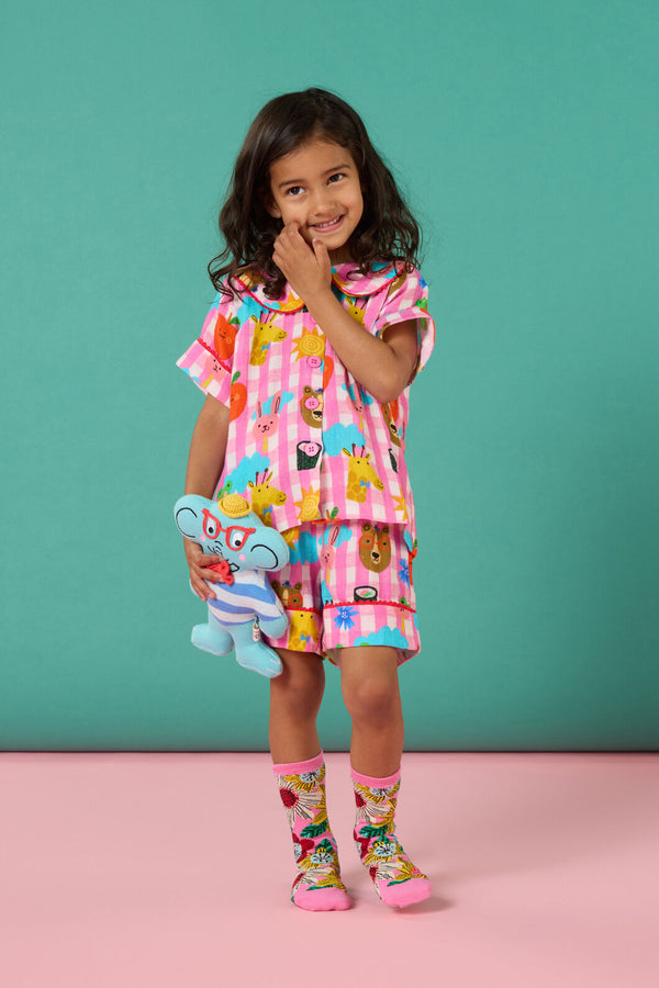 Gorman NZ - Happy Guys Gingham KidsPyjama - pink