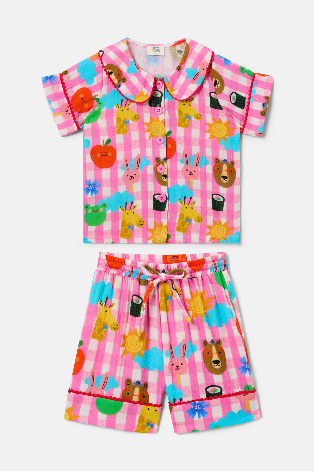 Gorman NZ - Happy Guys Gingham KidsPyjama - pink