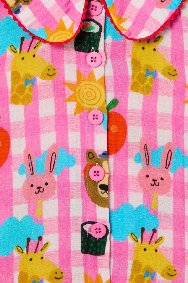 Gorman NZ - Happy Guys Gingham KidsPyjama - pink