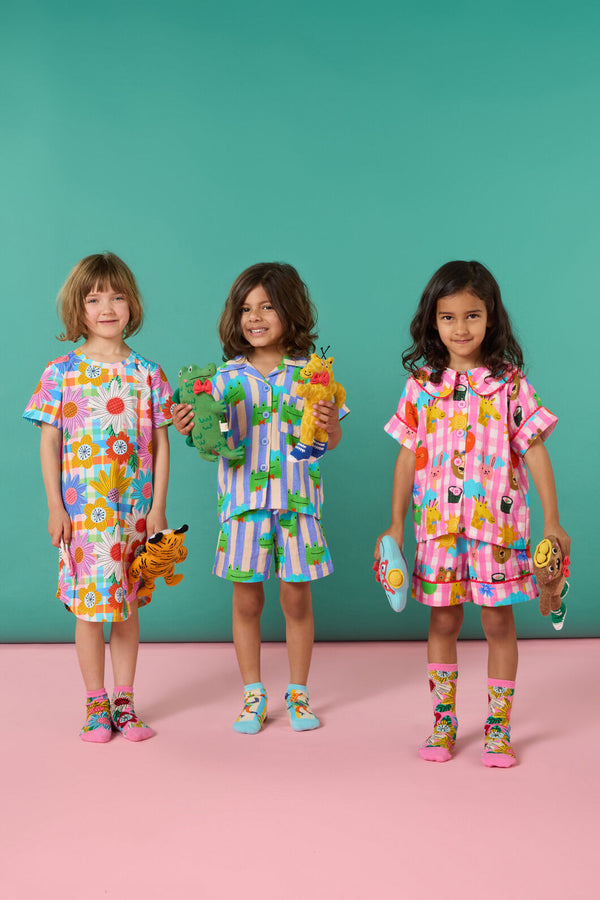 Gorman NZ - Happy Guys Gingham KidsPyjama - pink
