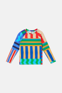 Gorman NZ - Stripe Mix Kids Swim Top - multi