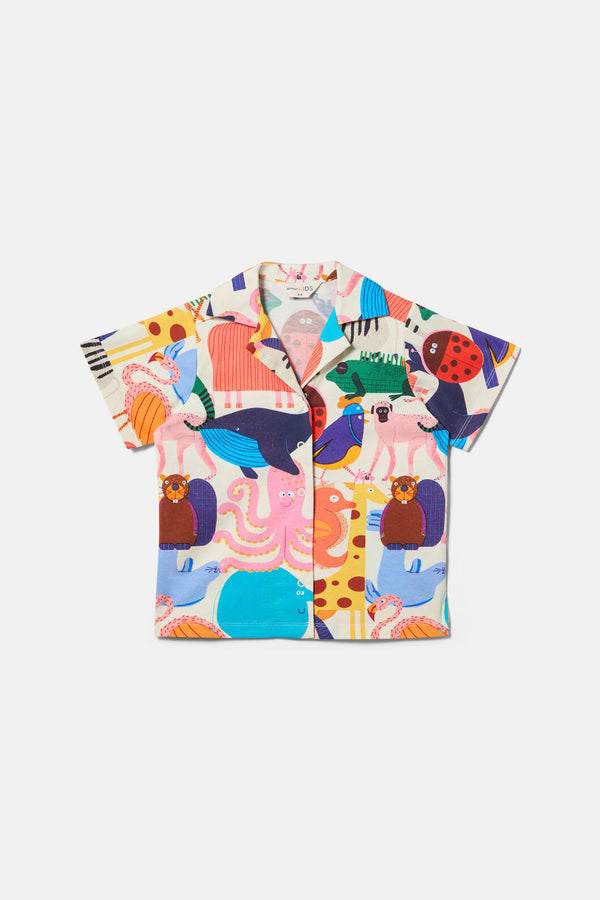 Gorman NZ - Zoo Tropics Kids Shirt - cream