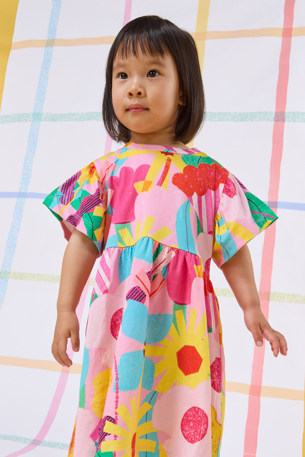 Gorman NZ - Cut Paste Floral Kids Dress - pink