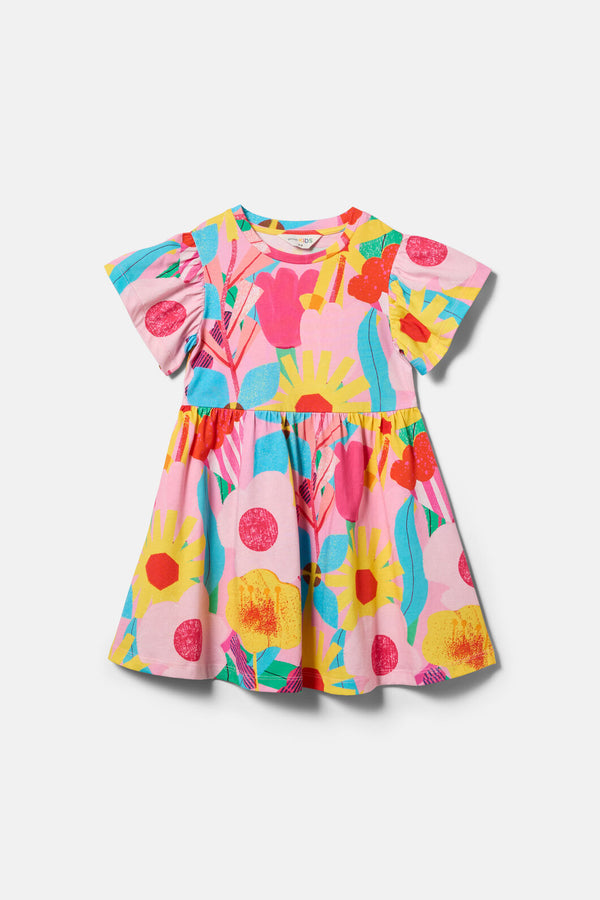 Gorman NZ - Cut Paste Floral Kids Dress - pink