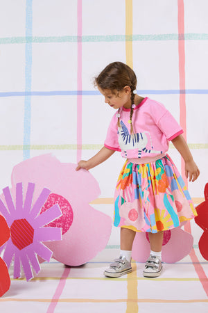 Gorman NZ - Cut Paste Floral Kids Skirt - pink