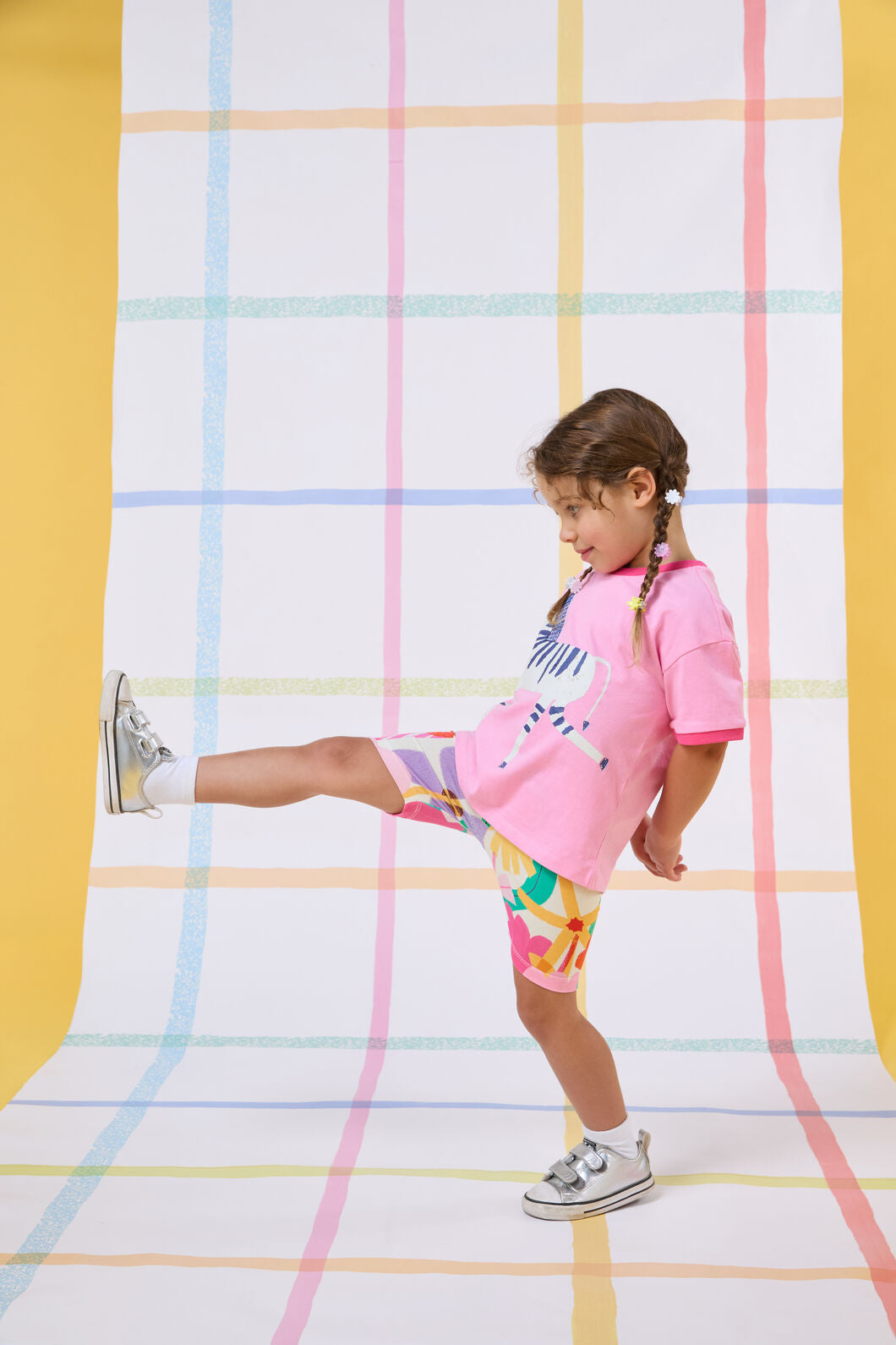 Gorman NZ - Cut Paste FloralKidsBikeShorts - cream
