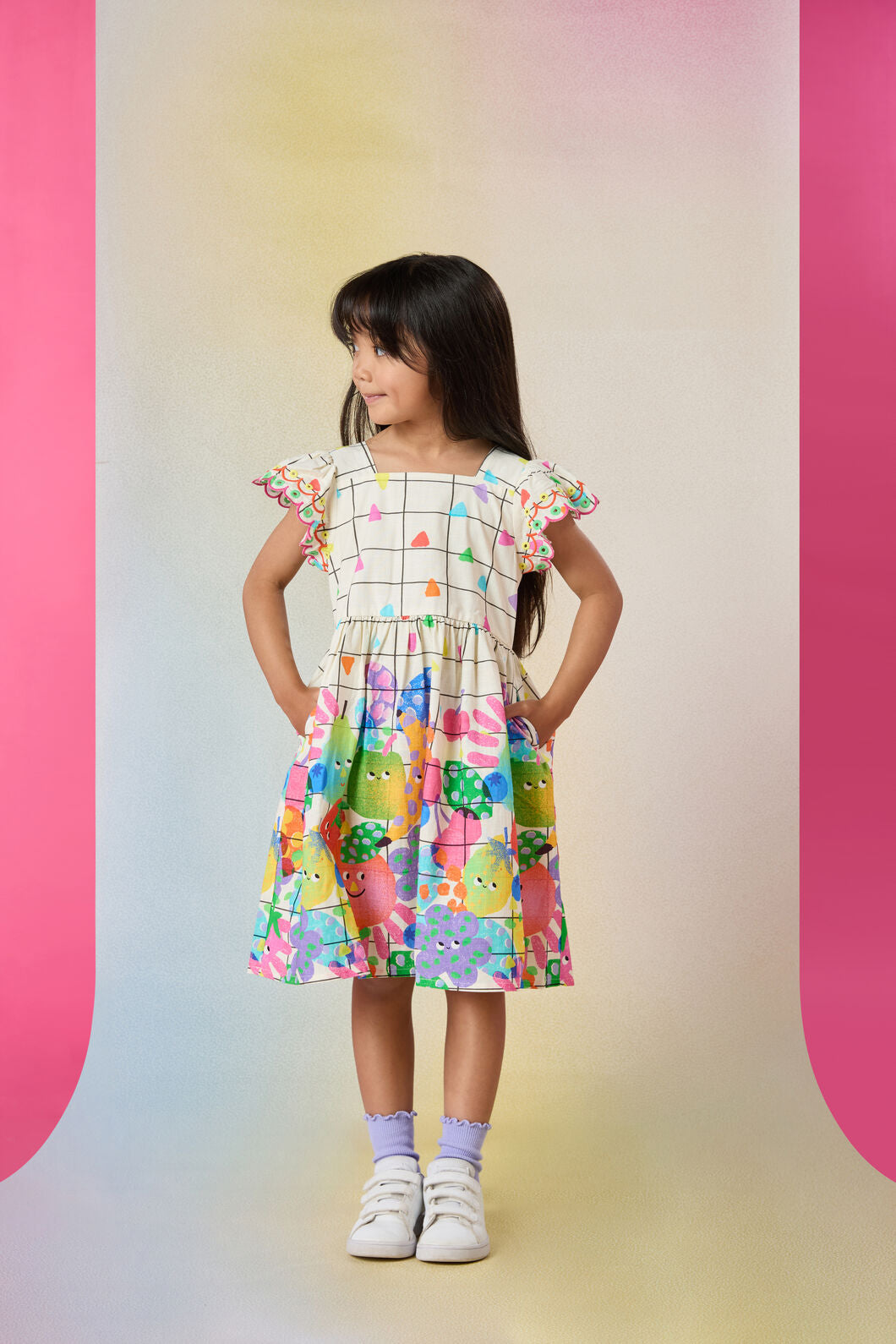 Gorman NZ - Tutti Frutti Kids Border Dress - multi