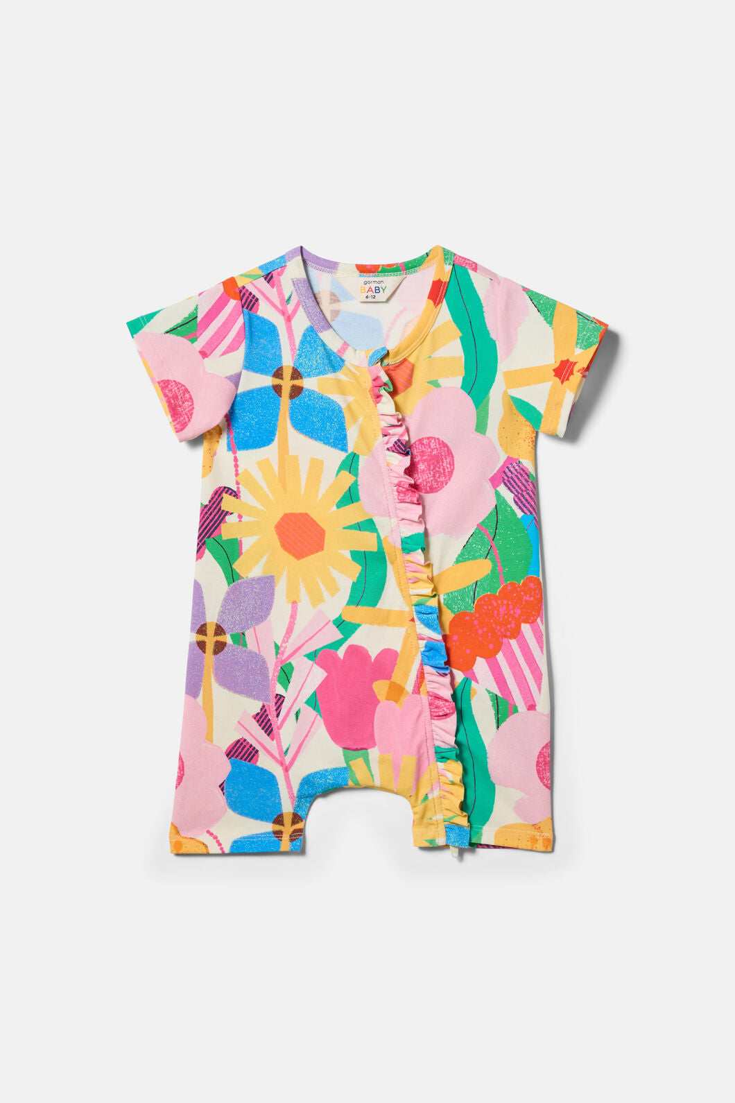 Gorman NZ - Cut Paste Floral Baby Onesie - cream