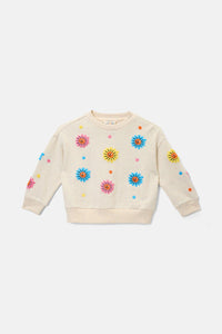 Gorman NZ - Daisy Embroidery Kids Sweater - cream