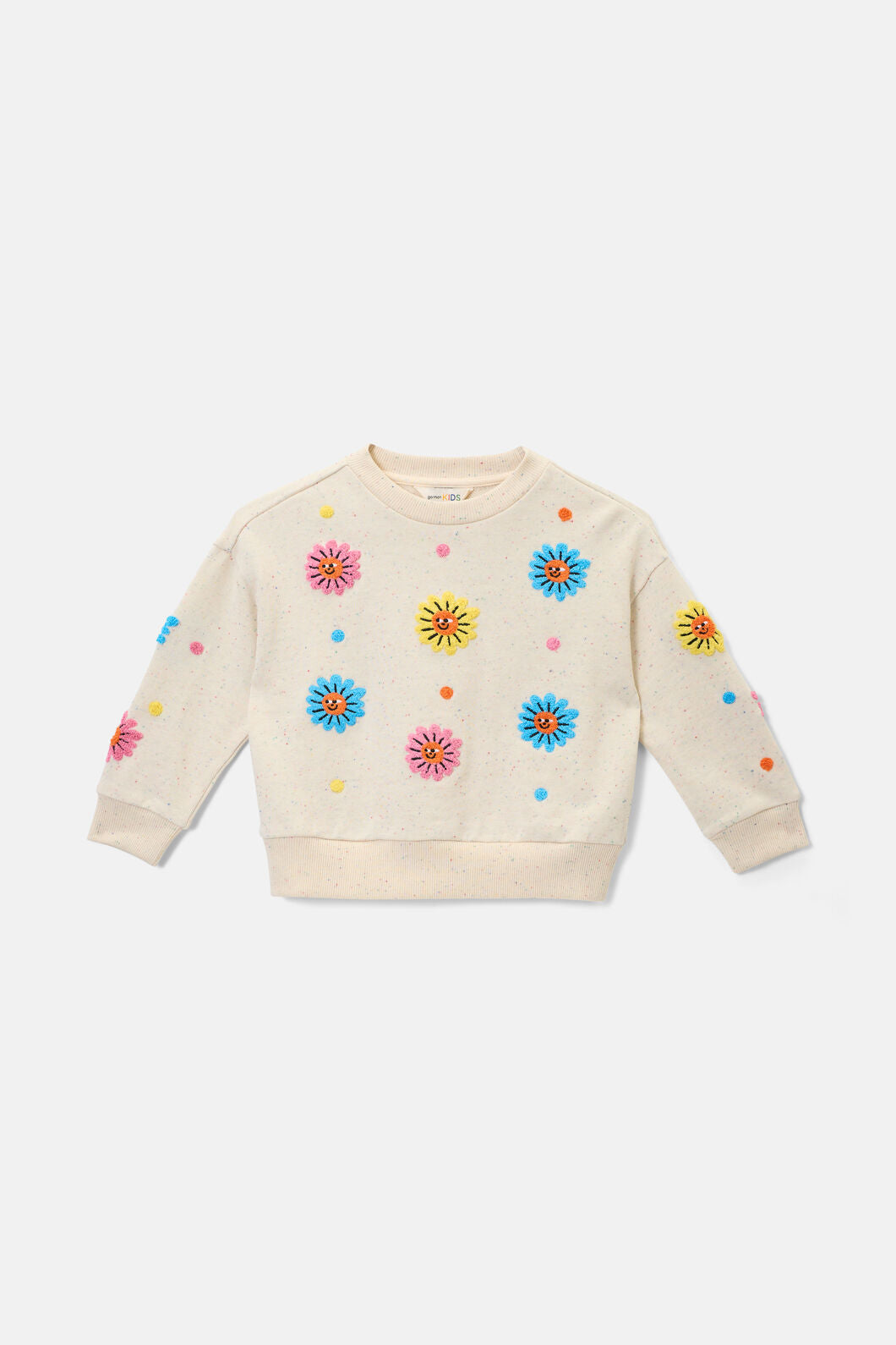 Gorman NZ - Daisy Embroidery Kids Sweater - cream